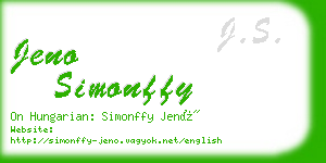 jeno simonffy business card